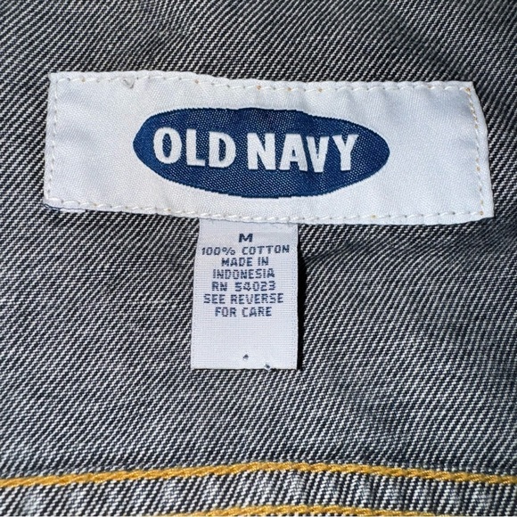 Old Navy Men’s Medium Blue Trucker Heavyweight Metal Buttons Denim Jean Jacket - Picture 4 of 5